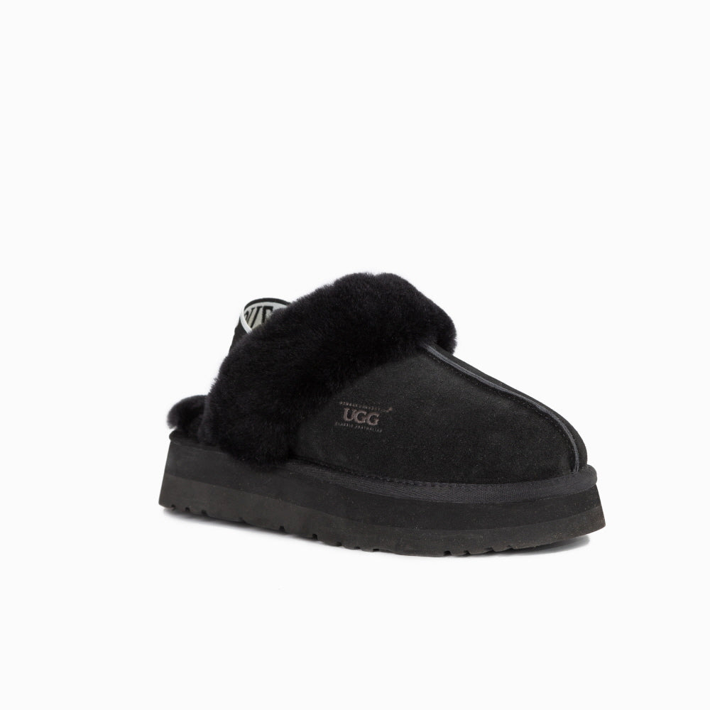 OZWEAR UGG PLATFORM SLIPPER (WATER RESISTANT)(Elastic Backstrap) OB724PEB