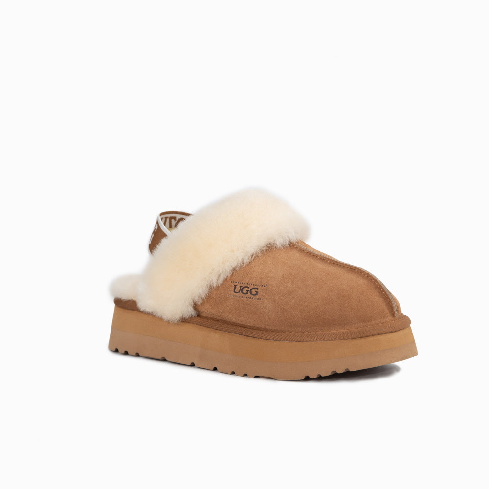 OZWEAR UGG PLATFORM SLIPPER (WATER RESISTANT)(Elastic Backstrap) OB724PEB