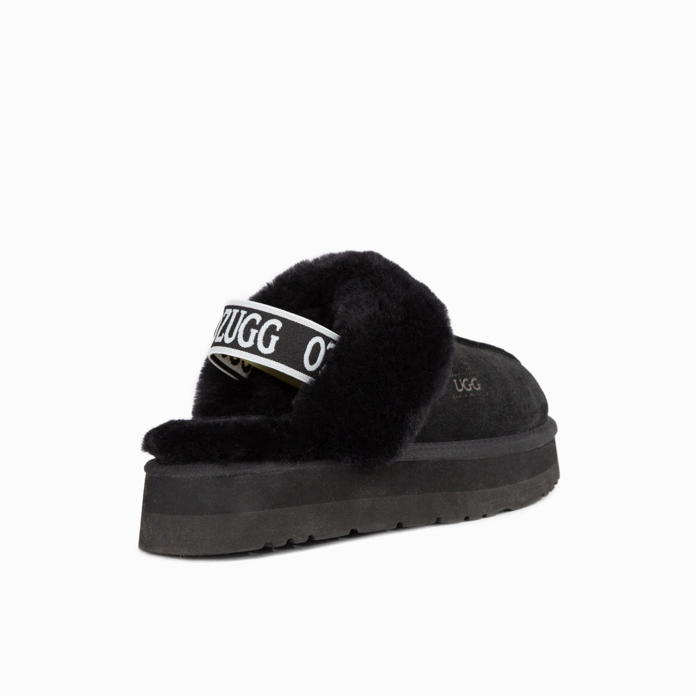 OZWEAR UGG PLATFORM SLIPPER (WATER RESISTANT)(Elastic Backstrap) OB724PEB