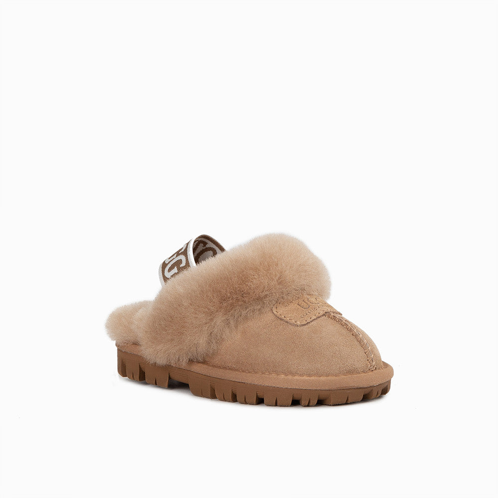 OZWEAR UGG KIDS COQUETTE ELASTIC BACKSTRAP SLIPPERS (WATER RESISTANT) OB114KEB