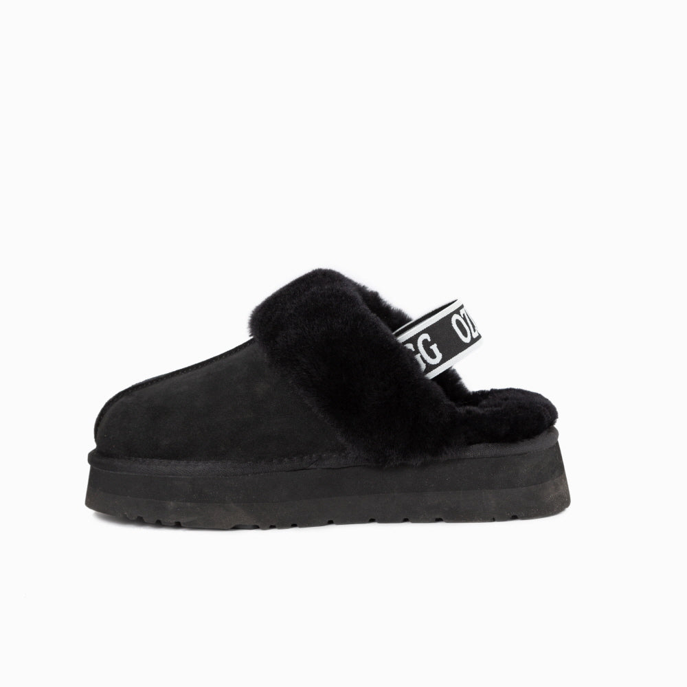 OZWEAR UGG PLATFORM SLIPPER (WATER RESISTANT)(Elastic Backstrap) OB724PEB