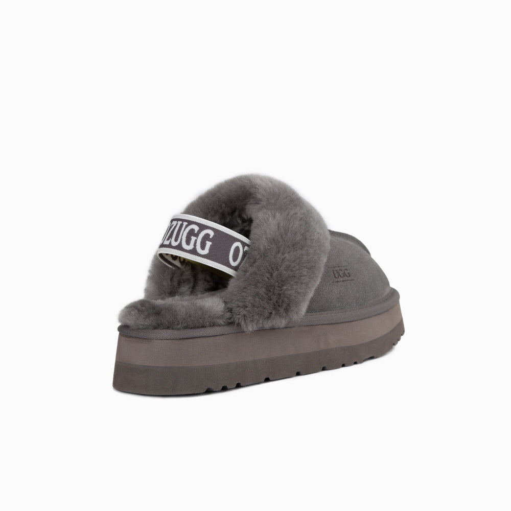 OZWEAR UGG PLATFORM SLIPPER (WATER RESISTANT)(Elastic Backstrap) OB724PEB