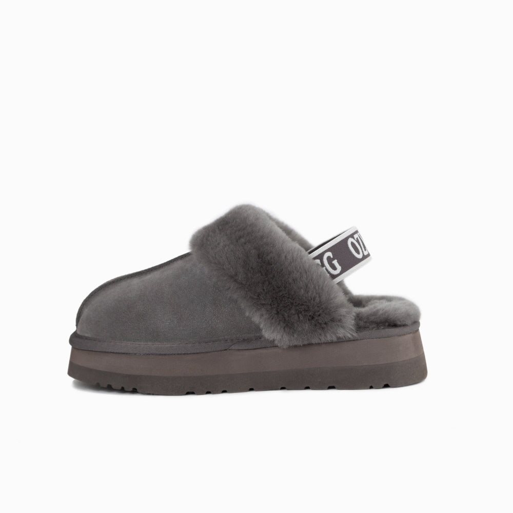 OZWEAR UGG PLATFORM SLIPPER (WATER RESISTANT)(Elastic Backstrap) OB724PEB