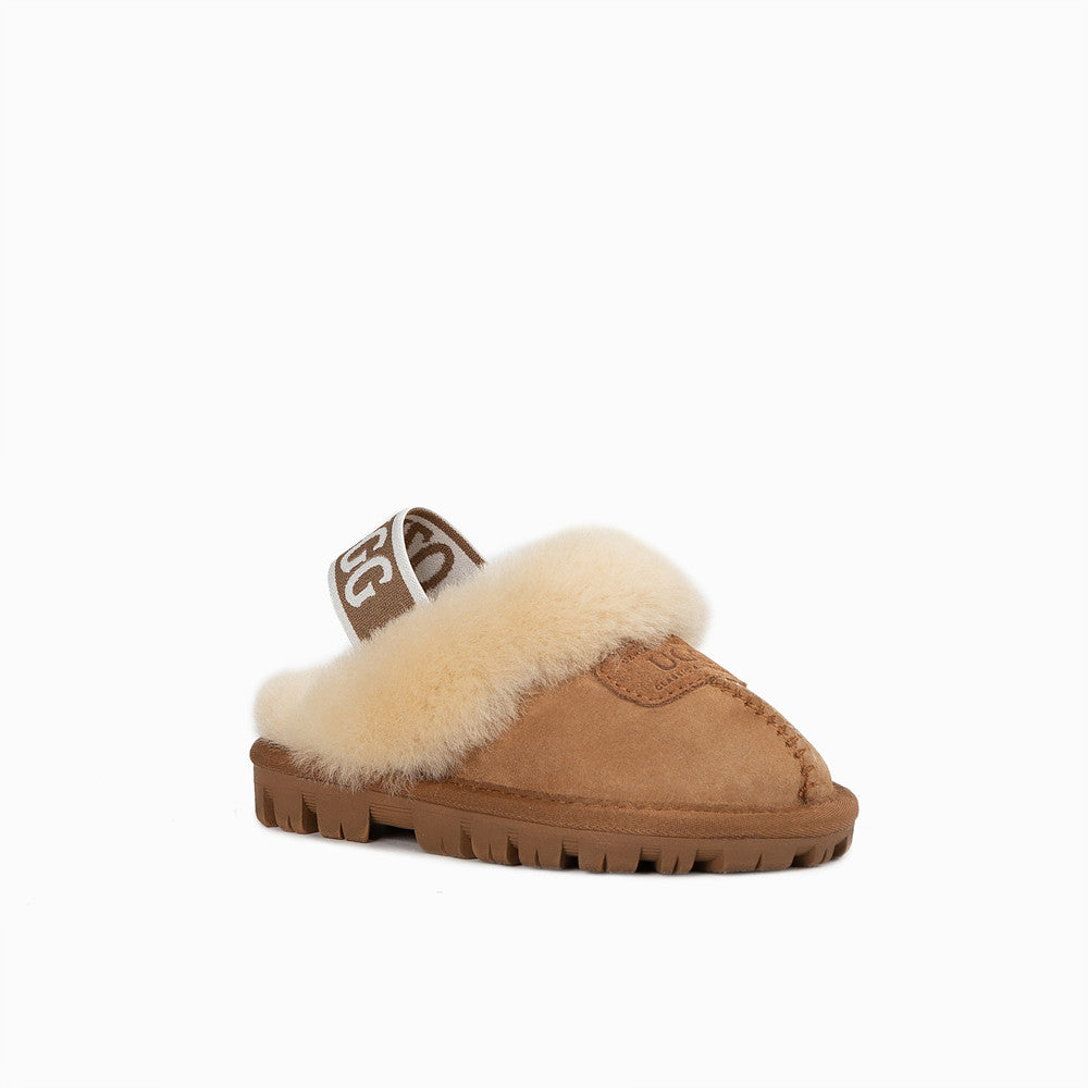 OZWEAR UGG KIDS COQUETTE ELASTIC BACKSTRAP SLIPPERS (WATER RESISTANT) OB114KEB