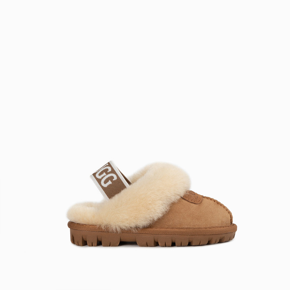 OZWEAR UGG KIDS COQUETTE ELASTIC BACKSTRAP SLIPPERS (WATER RESISTANT) OB114KEB