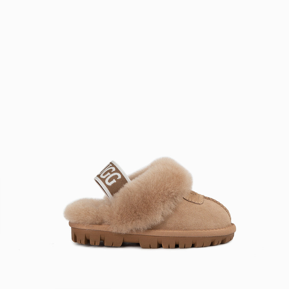 OZWEAR UGG KIDS COQUETTE ELASTIC BACKSTRAP SLIPPERS (WATER RESISTANT) OB114KEB