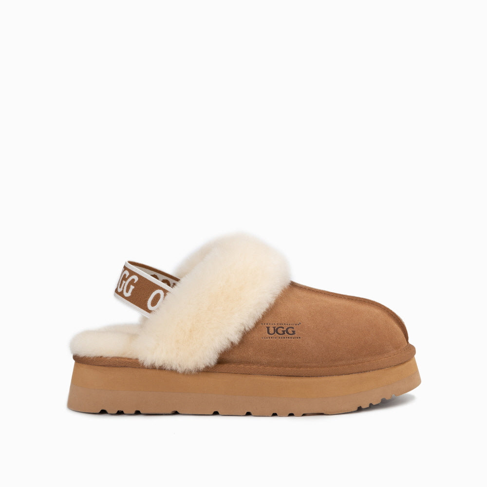 OZWEAR UGG PLATFORM SLIPPER (WATER RESISTANT)(Elastic Backstrap) OB724PEB