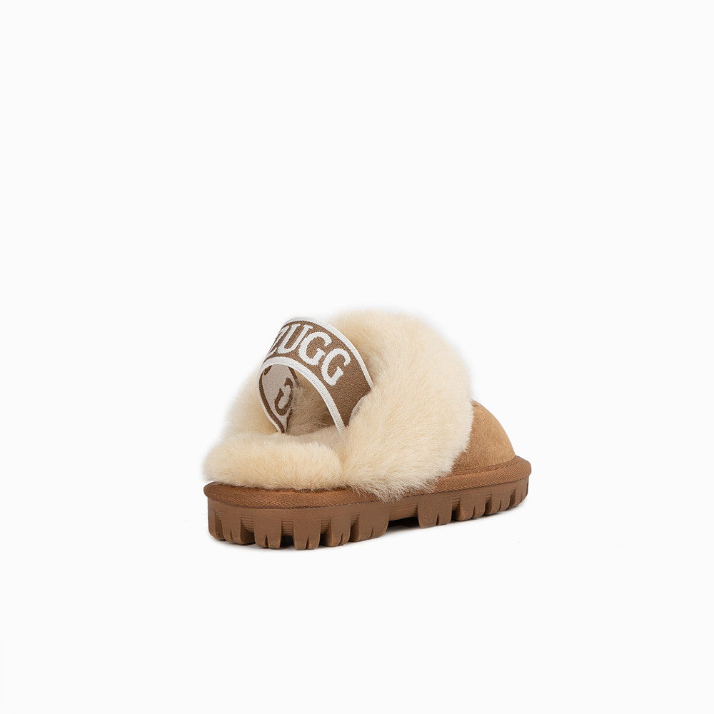 OZWEAR UGG KIDS COQUETTE ELASTIC BACKSTRAP SLIPPERS (WATER RESISTANT) OB114KEB