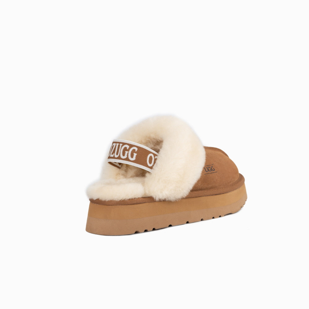 OZWEAR UGG PLATFORM SLIPPER (WATER RESISTANT)(Elastic Backstrap) OB724PEB