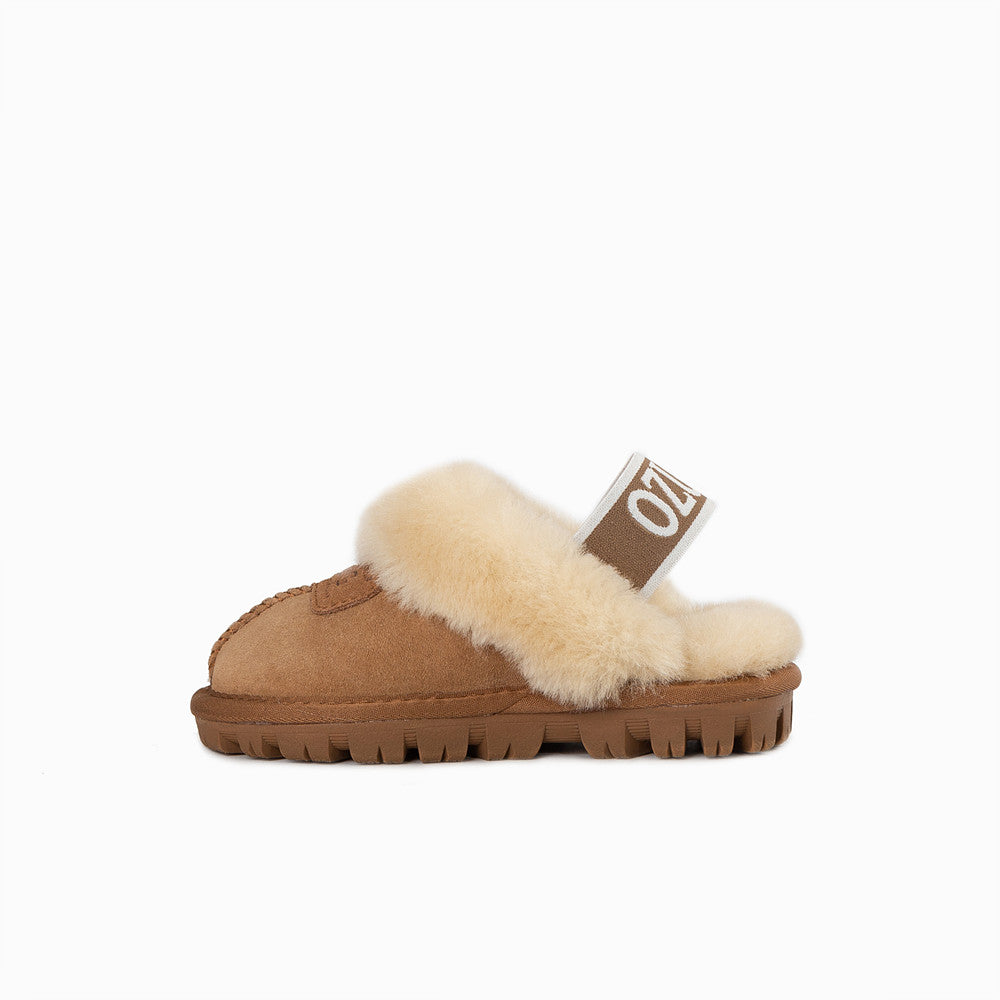 OZWEAR UGG KIDS COQUETTE ELASTIC BACKSTRAP SLIPPERS (WATER RESISTANT) OB114KEB