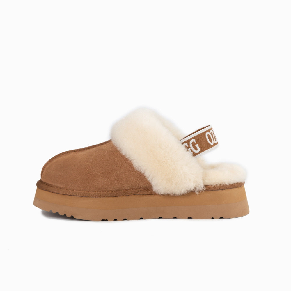 OZWEAR UGG PLATFORM SLIPPER (WATER RESISTANT)(Elastic Backstrap) OB724PEB