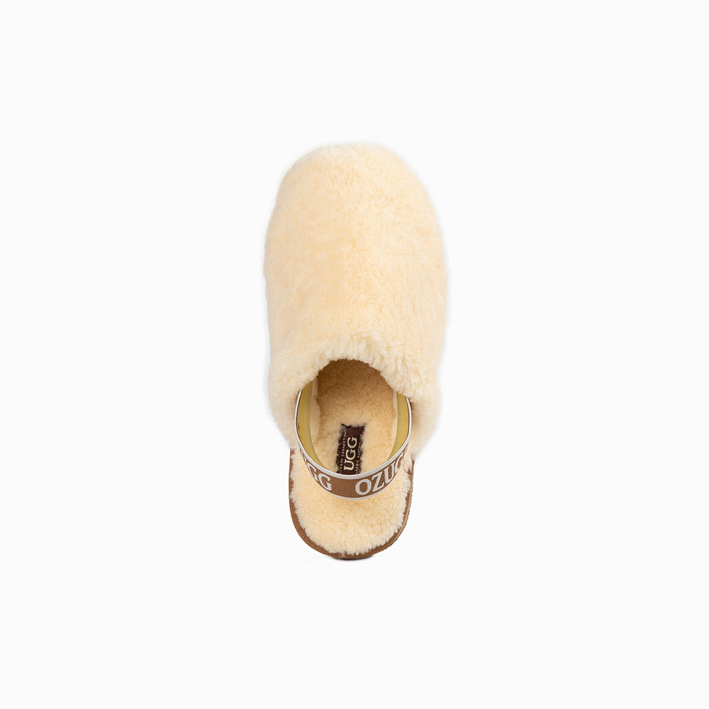 OZWEAR UGG AUTUMN FLUFF SLIDE (ELASTIC BACKSTRAP) OB746EB