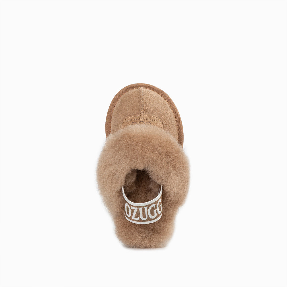 OZWEAR UGG KIDS COQUETTE ELASTIC BACKSTRAP SLIPPERS (WATER RESISTANT) OB114KEB