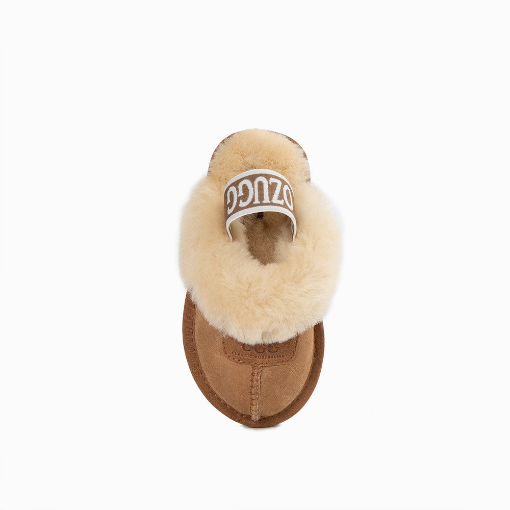 OZWEAR UGG KIDS COQUETTE ELASTIC BACKSTRAP SLIPPERS (WATER RESISTANT) OB114KEB