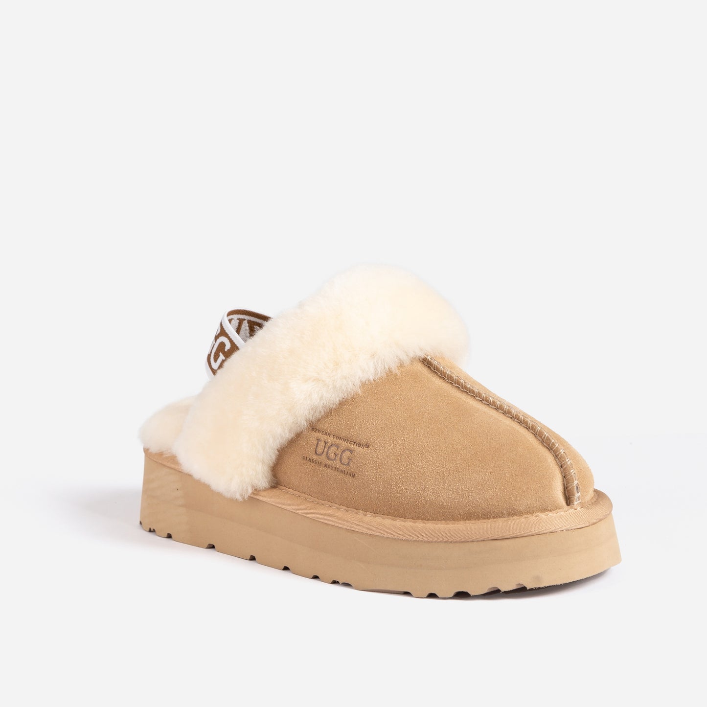 OZWEAR UGG PLATFORM SLIPPER (WATER RESISTANT)(Elastic Backstrap) OB724PEB