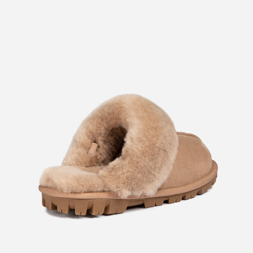 OZWEAR UGG COQUETTE SLIPPER (ELASTIC LOGO & WOOL STRAP)( DETACHABLE FEATURE)(2CM) OB114CD