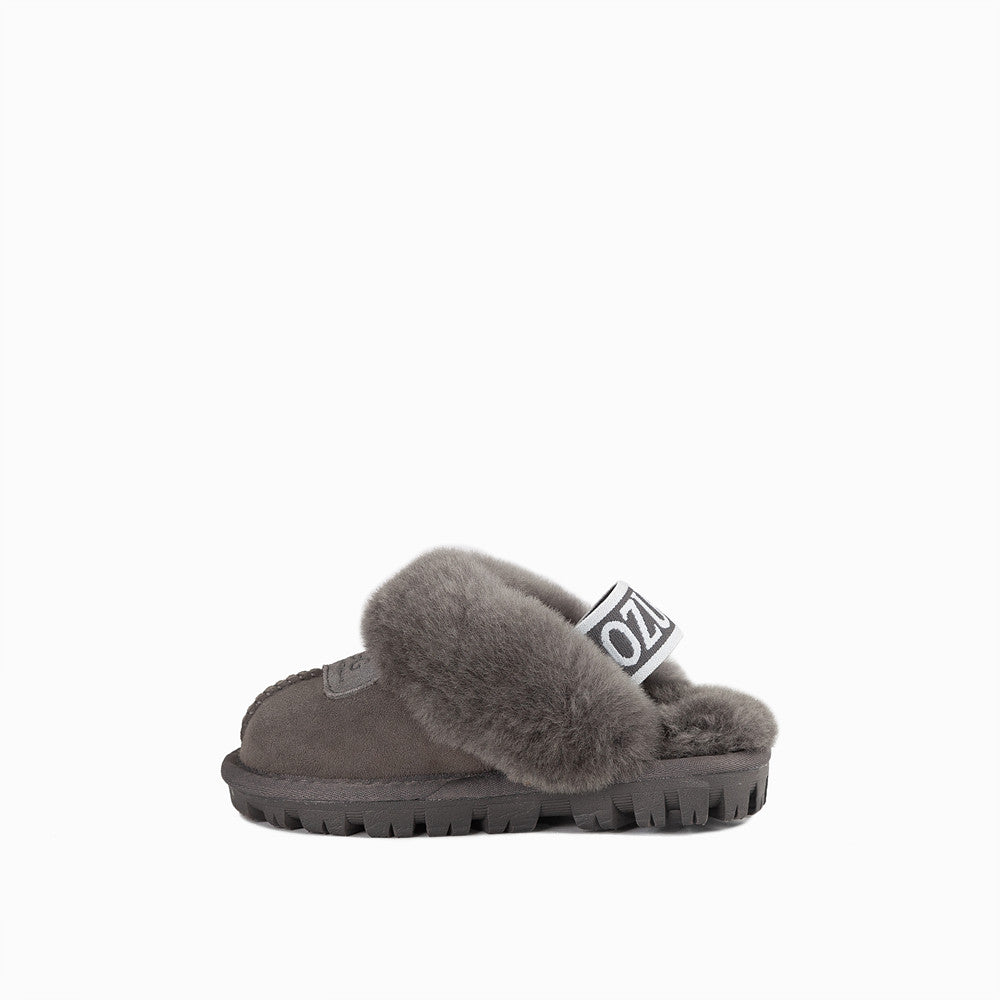 OZWEAR UGG KIDS COQUETTE ELASTIC BACKSTRAP SLIPPERS (WATER RESISTANT) OB114KEB