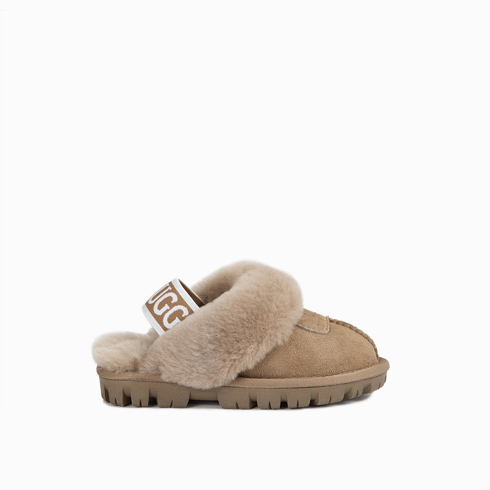 OZWEAR UGG KIDS COQUETTE ELASTIC BACKSTRAP SLIPPERS (WATER RESISTANT) OB114KEB