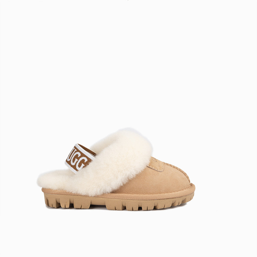 OZWEAR UGG KIDS COQUETTE ELASTIC BACKSTRAP SLIPPERS (WATER RESISTANT) OB114KEB