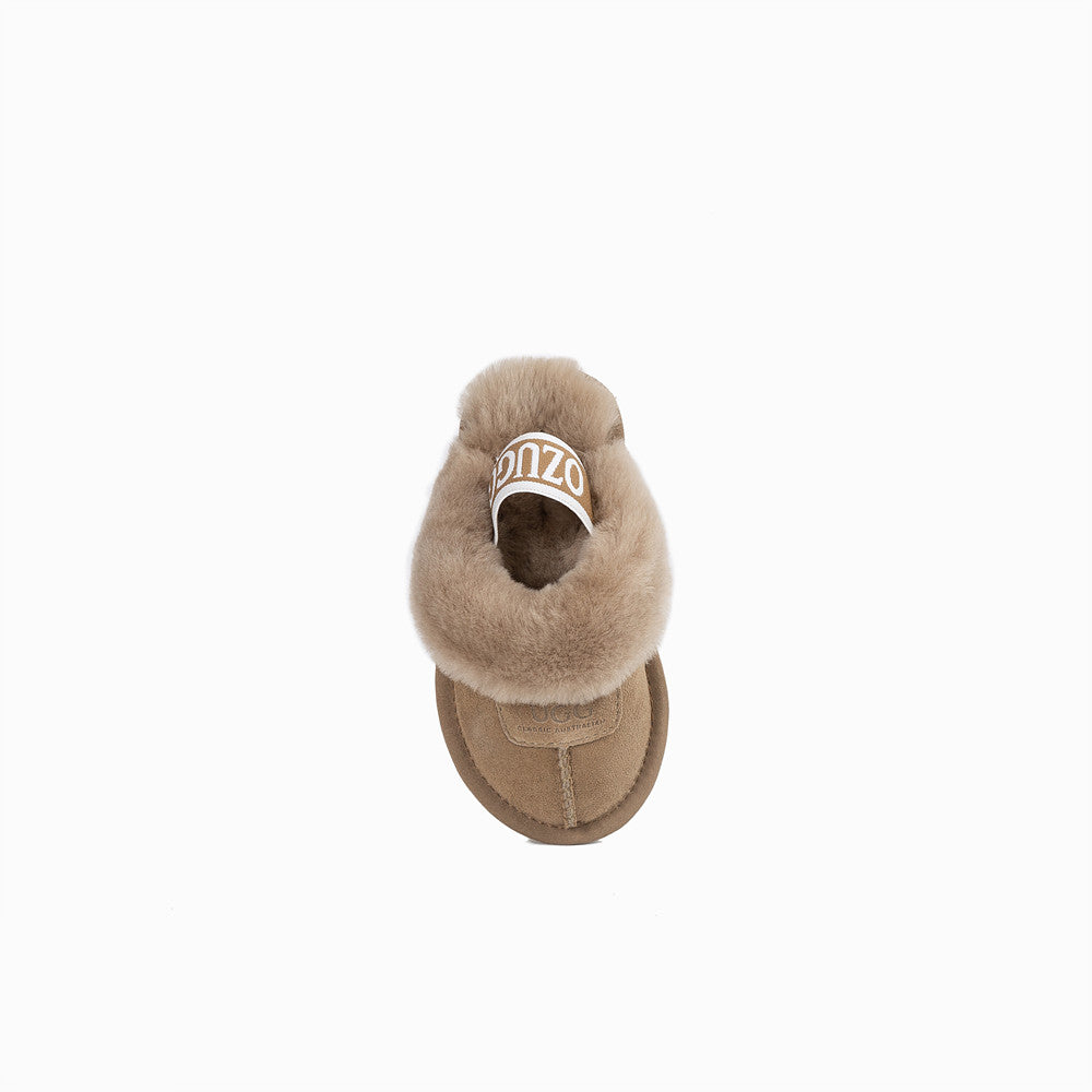 OZWEAR UGG KIDS COQUETTE ELASTIC BACKSTRAP SLIPPERS (WATER RESISTANT) OB114KEB